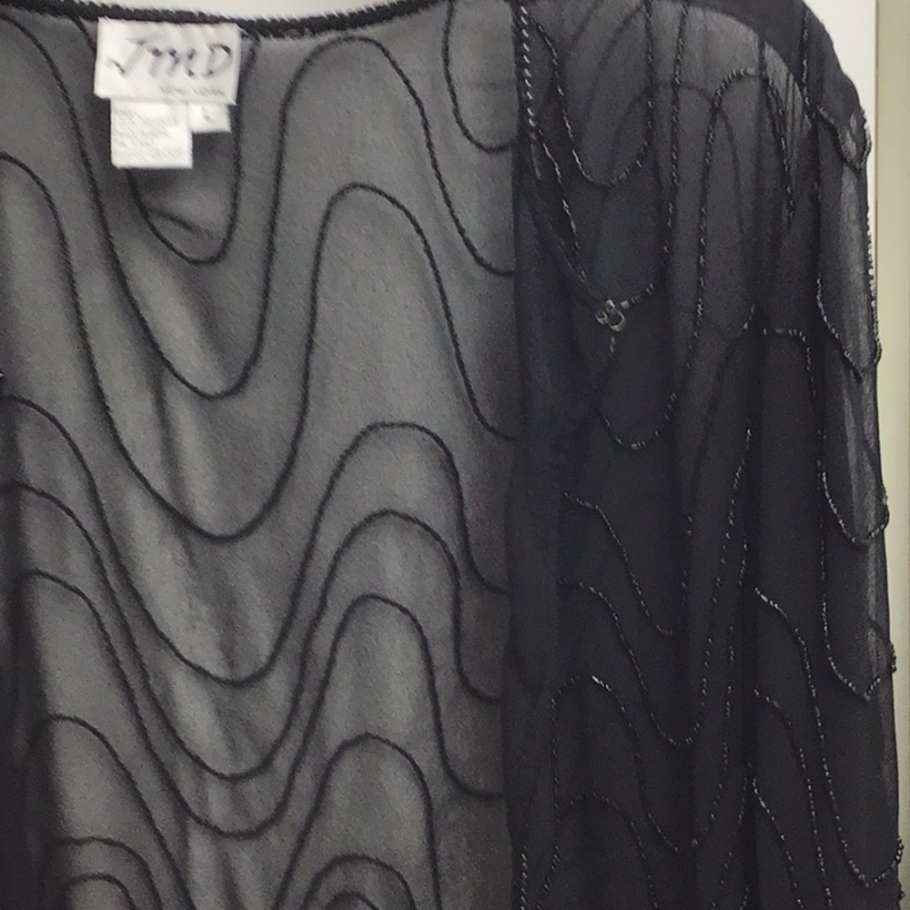 JMD BLACK SEQUINED TOP OPEN WITH ONE HOOK ON TOP. - Picture 4 of 14